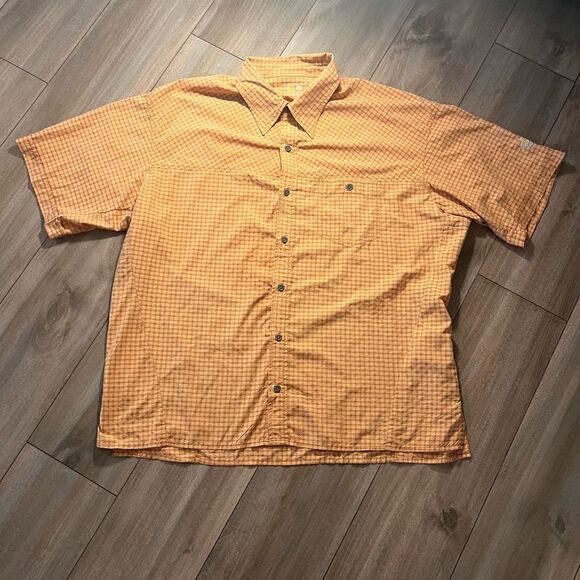 Mountain‎ Hardwear Orange Plaid Buttonup Men XXL Bin L-63 - Picture 1 of 4